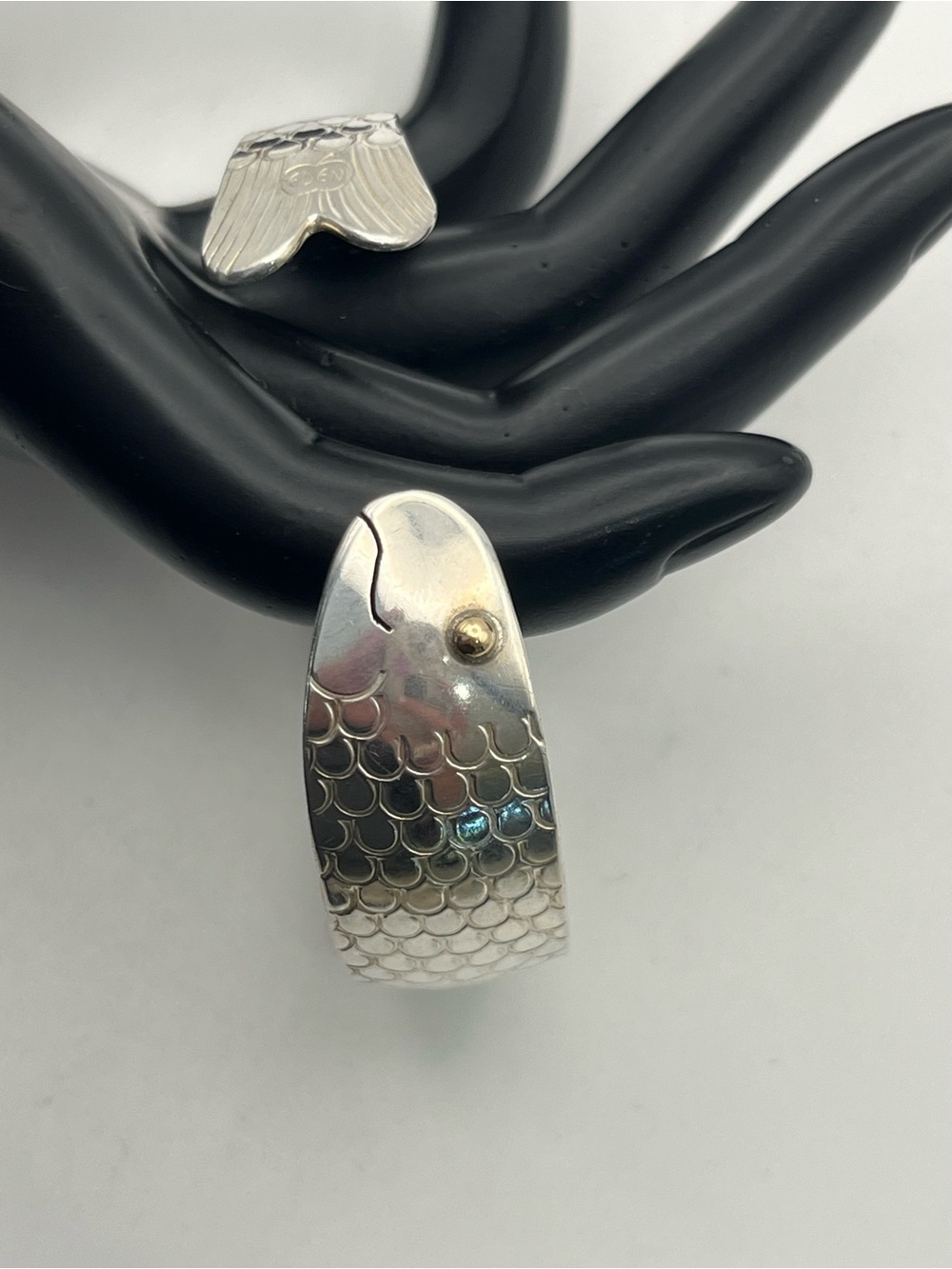 Eden Hand Arts herring cuff bracelet 14k & sterling silver Large Cape Cod - Picture 14 of 16